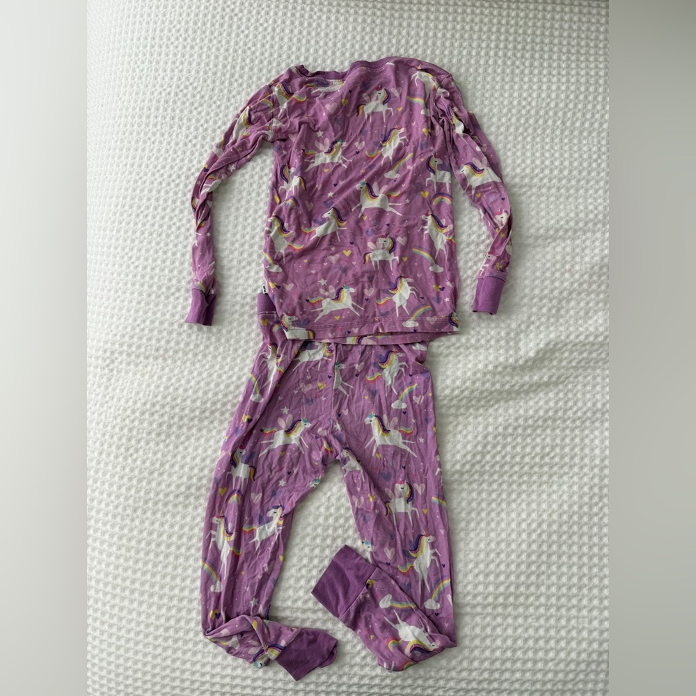 Little Sleepies Purple Unicorns Toddler Girl Pajama Set Long Sleeved 3T - Picture 6 of 7